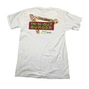 In N Out Burger 75 Years T Shirt  Men‎ Medium White Graphic Logo Anniversary Tee
